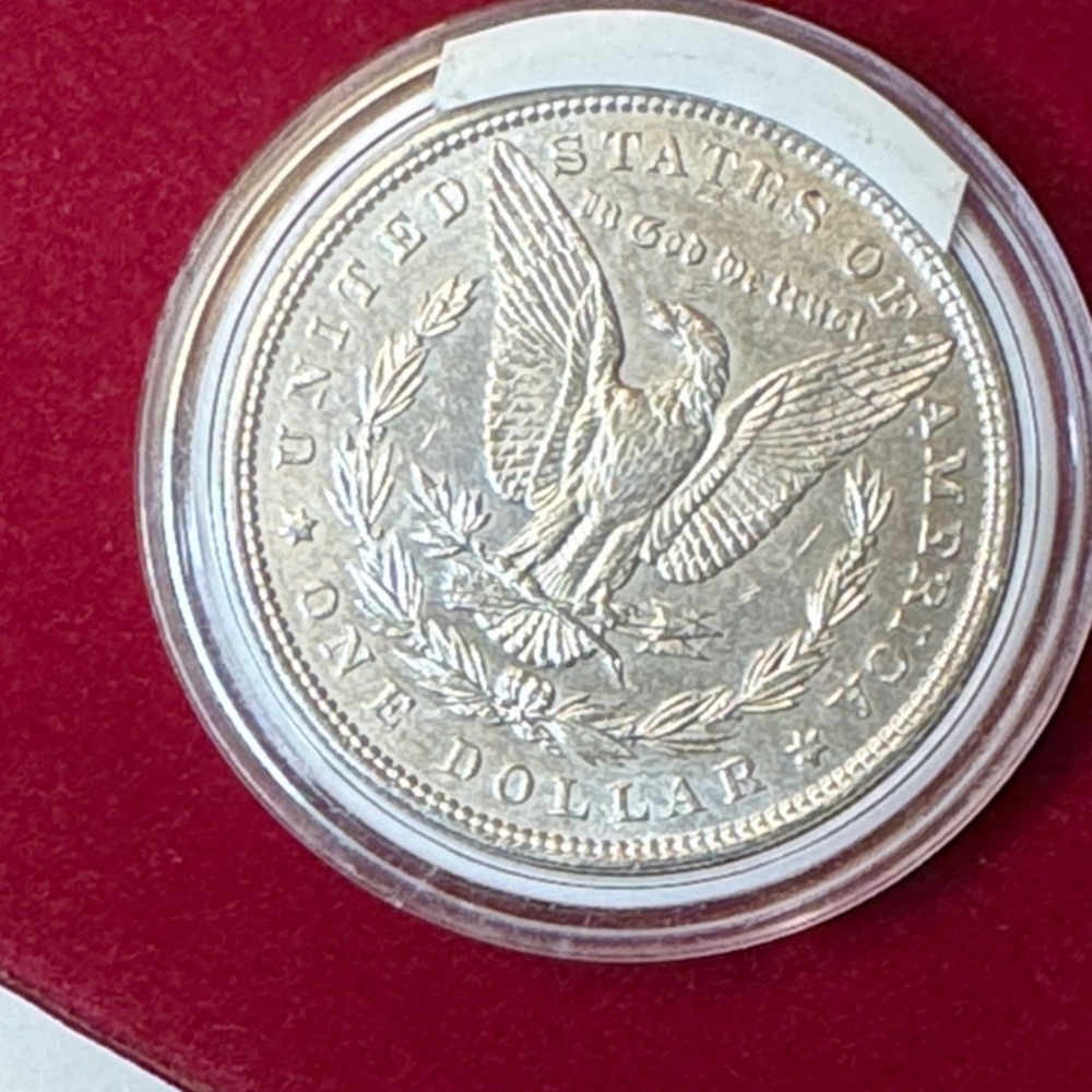 Morgan Dollar Silver Coin  1896 in Protective Case vintage rare old coin - Picture 8 of 9
